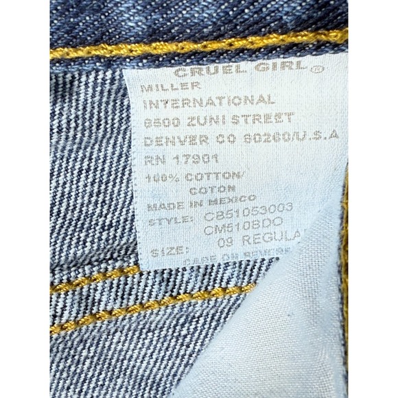 Cruel Girl Jean Jrs Sz 9R 30x31 Slim Blue Dark Wash Straight Leg Cowgirl Rodeo - Picture 6 of 12